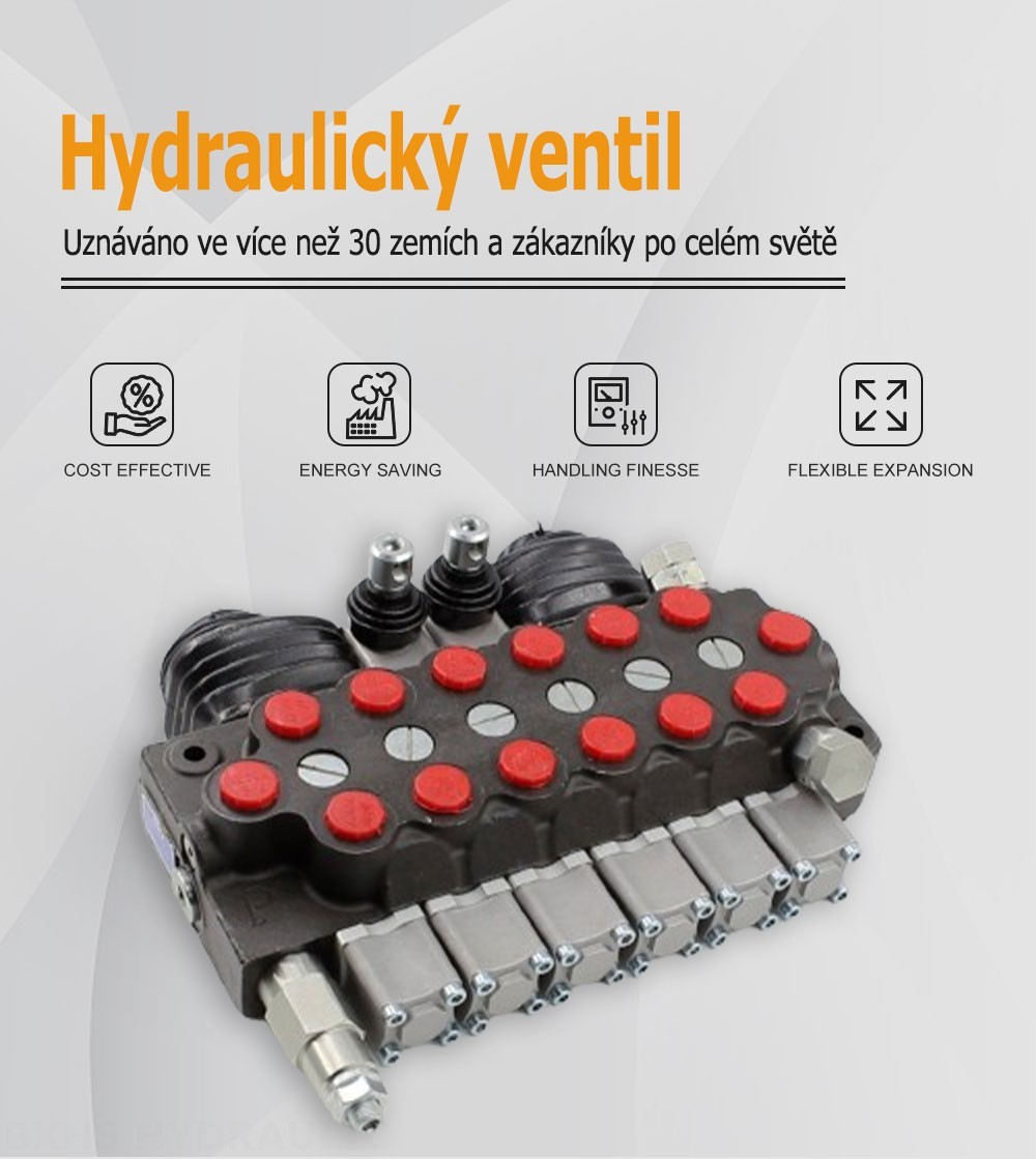 TR55 Ruční a joystick Šoupátko 6 Monoblockový směrový ventil